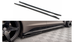 Lip Spoiler Audi e-Tron GT Side Skirts v.1 Gloss Black