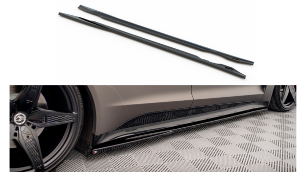 Lip Spoiler Audi e-Tron GT Side Skirts v.1 Gloss Black
