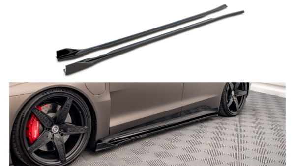 Lip Spoiler Audi e-Tron GT Side Skirts v.2 Gloss Black