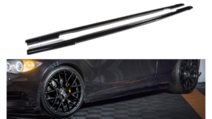 Lip Spoiler BMW 1 E81 E87 Facelift Side Skirts Gloss Black