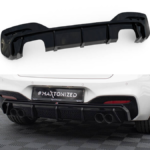 Diffuser BMW 1 F20 Facelift M-Pack Rear Valance, Double Exhaust Version (Both Sides) Gloss Black
