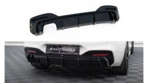 Diffuser BMW 1 F20 Facelift M-Pack Rear Valance, Double Exhaust Version (One Side) Gloss Black