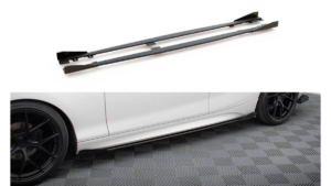 Lip Spoiler BMW 1 F20 Side Skirts Racing v.2 Black + Gloss Flaps