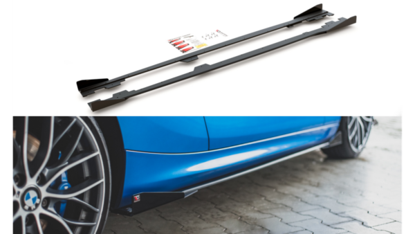Lip Spoiler BMW 1 F21 M-Pack Side Skirts Racing Black-Red + Gloss Flaps