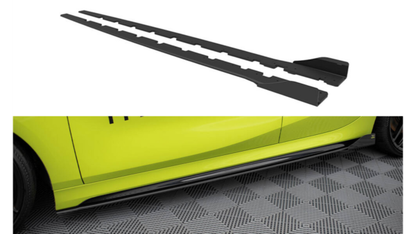 Lip Spoiler BMW 1 F40 M-Pack Side Skirts Street Pro Black + Gloss Flaps