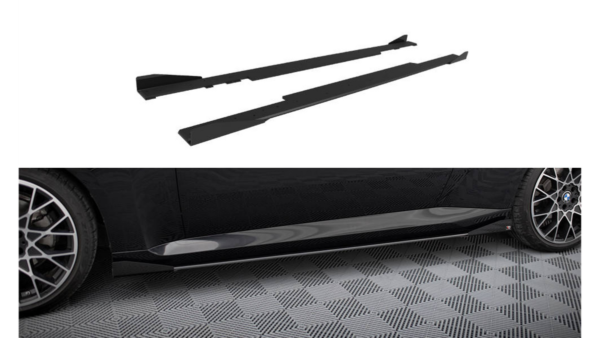 Lip Spoiler BMW 2 G42 Side Skirts Street Pro Black + Gloss Flaps