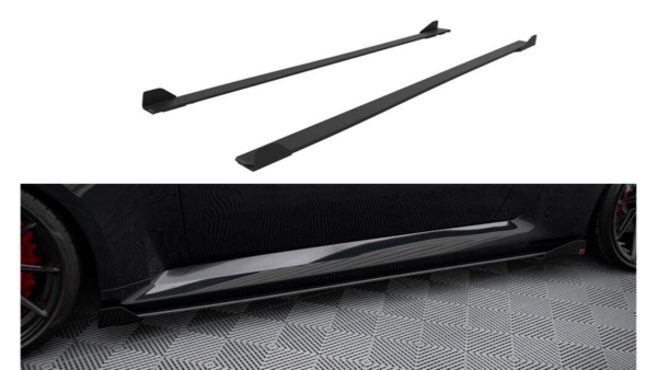 Lip Spoiler BMW 2 G87 M-Pack Side Skirts Street Pro v.1 Black-Red + Gloss Flaps