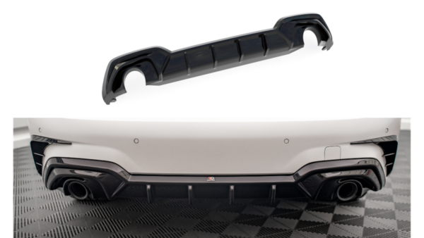 Diffuser BMW 3 G20 G21 M-Pack Rear Valance Fits car with towbar Gloss Black
