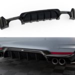 Lip Spoiler BMW 4 F32 F36 F33 M-Pack Rear Valance Double Exhaust Version both side Gloss Black