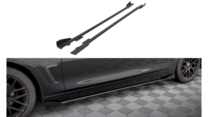 Lip Spoiler BMW 4 F36 Side Skirts Street Pro Black-Red + Gloss Flaps