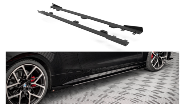 Lip Spoiler BMW 4 G22 M-Pack Side Skirts Street Pro Black + Gloss Flaps