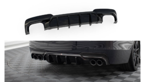 Lip Spoiler BMW 5 F10 M-Pack Rear Valance v.2 Version with two double exhausts Gloss Black