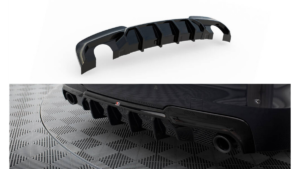 Lip Spoiler BMW 5 F10 M-Pack Rear Valance v.2 Version with two single exhausts Gloss Black