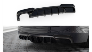 Lip Spoiler BMW 5 F10 M-Pack Rear Valance v.2 Version with double exhaust on one side Gloss Black