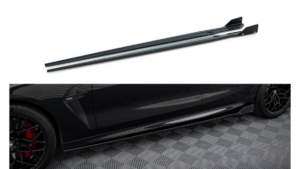 Lip Spoiler BMW 8 F93 G16 M-Pack Side Skirts v.1 Gloss Black + Flaps