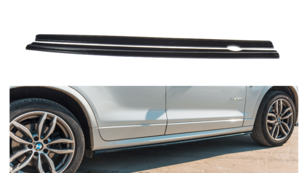 Lip Spoiler BMW X3 F25 Facelift M-Pack Side Skirts Gloss Black