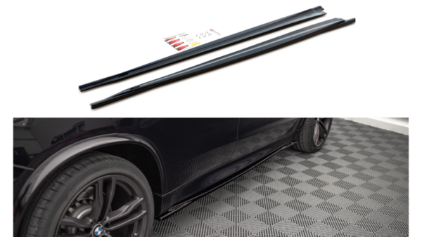 Lip Spoiler BMW X5 F85 M-Pack Side Skirts v.1 Gloss Black