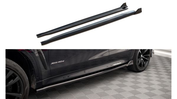 Lip Spoiler BMW X6 F16 M-Pack Side Skirts v.2 Gloss Black