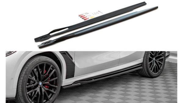 Lip Spoiler BMW X6 G06 F96 M-Pack Side Skirts Gloss Black