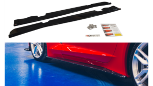 Lip Spoiler Chevrolet Corvette C7 Side Skirts Gloss Black
