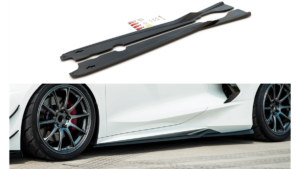 Lip Spoiler Chevrolet Corvette C8 Side Skirts Gloss Black