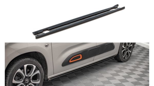 Lip Spoiler Citroen Berlingo III Side Skirts Gloss Black