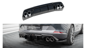 Lip Spoiler Cupra Formentor Rear Valance v.3 + Exhaust Ends Imitation Gloss Black Chrome