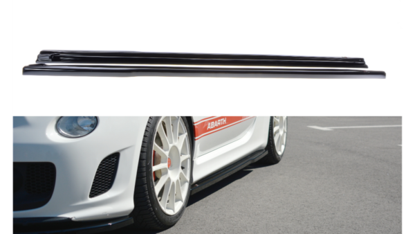 Lip Spoiler Fiat 500 Abarth I Side Skirts Gloss Black