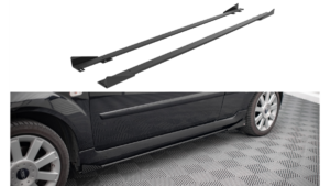 Lip Spoiler Ford Fiesta VI ST Side Skirts Street Pro Black-Red + Gloss Flaps