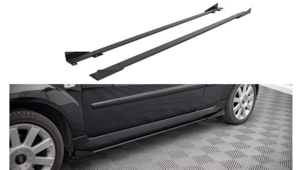 Lip Spoiler Ford Fiesta VI ST Side Skirts Street Pro Black-Red + Gloss Flaps
