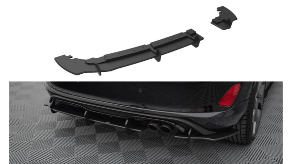 Lip Spoiler Ford Fiesta VIII ST Rear Valance + Flaps Black-Red Racing Durability