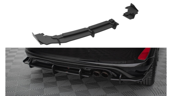 Lip Spoiler Ford Fiesta VIII ST Rear Valance + Flaps Black-Red Racing Durability