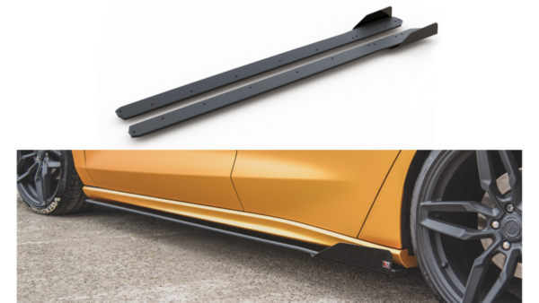 Lip Spoiler Ford Focus IV ST ST-Line Side Skirts Racing Black-Red + Gloss Flaps