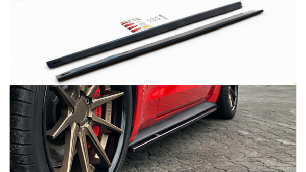 Lip Spoiler Ford Mustang VI Facelift Side Skirts Gloss Black