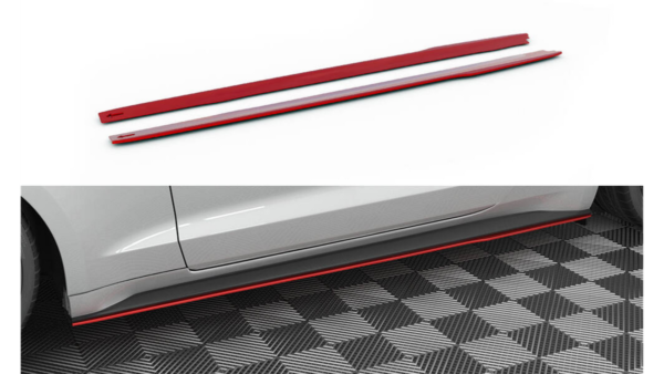 Lip Spoiler Ford Mustang VI Facelift Side Skirts v.2 Gloss Black