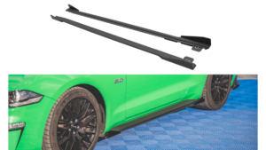 Lip Spoiler Ford Mustang VI GT Facelift Side Skirts Street Pro v.1 Black + Gloss Flaps