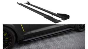 Lip Spoiler Ford Mustang VI GT Side Skirts Street Pro Black-Red + Gloss Flaps