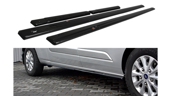 Lip Spoiler Ford Transit Custom I Facelift Side Skirts Gloss Black