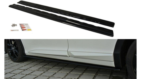 Lip Spoiler Honda Civic IX Side Skirts Gloss Black