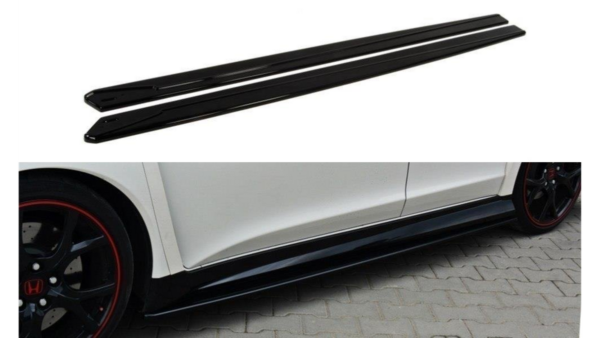 Lip Spoiler Honda Civic IX Type-R Side Skirts Gloss Black