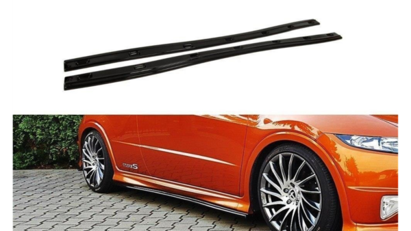 Lip Spoiler Honda Civic VIII Type-S R Side Skirts Gloss Black
