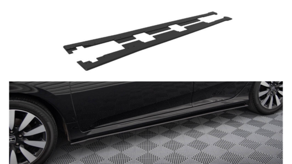 Lip Spoiler Honda Civic X Side Skirts Street Pro Black