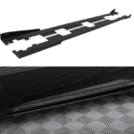 Lip Spoiler Honda Civic X Side Skirts Street Pro Black-Red + Gloss Flaps
