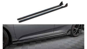 Lip Spoiler Honda Civic X Sport Side Skirts + Flaps Gloss Black