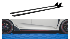 Lip Spoiler Honda Civic X Type-R Side Skirts Racing Black-Red
