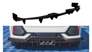 Lip Spoiler Honda Civic X Type-R Rear Valance + Flaps Black Racing Durability