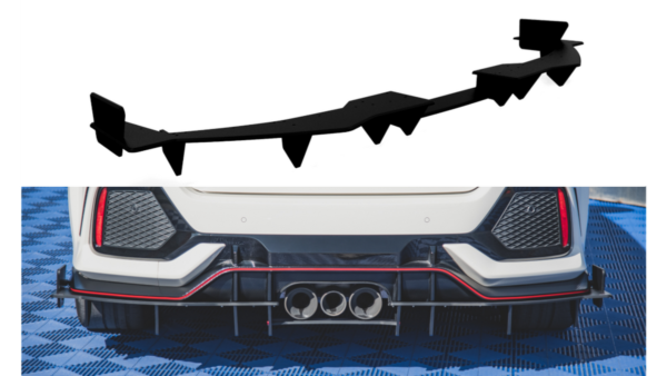 Lip Spoiler Honda Civic X Type-R Rear Valance + Flaps Red Racing Durability