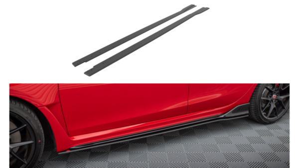 Lip Spoiler Honda Civic XI Type-R Side Skirts Street Pro Black-Red