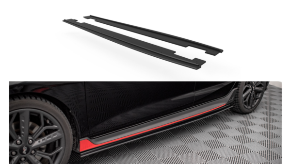 Lip Spoiler Hyundai I20 N III Side Skirts Street Pro Black-Red
