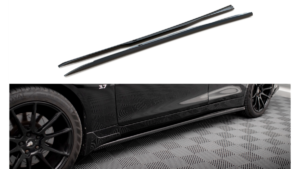 Lip Spoiler Infiniti Q50 S I Side Skirts v.1 Gloss Black